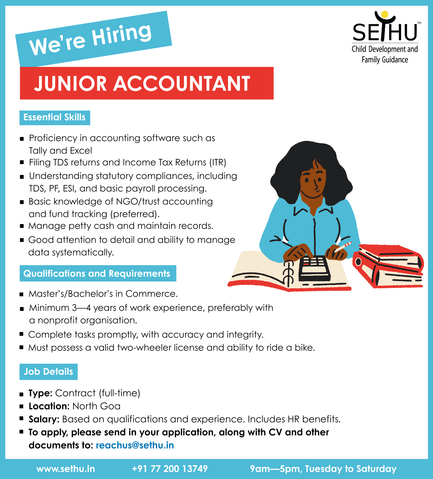A new opportunity at Sethu for Junior Accountant